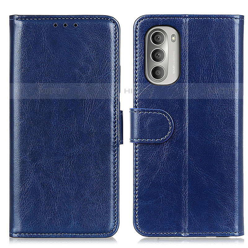 Coque Portefeuille Livre Cuir Etui Clapet M07L pour Motorola Moto G Stylus (2022) 4G Bleu Plus