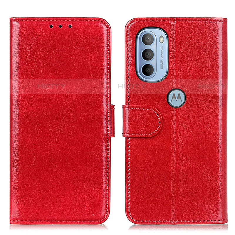 Coque Portefeuille Livre Cuir Etui Clapet M07L pour Motorola Moto G31 Rouge Plus