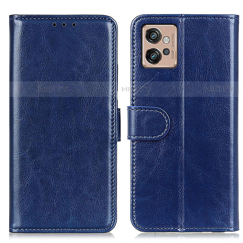 Coque Portefeuille Livre Cuir Etui Clapet M07L pour Motorola Moto G32 Bleu Plus