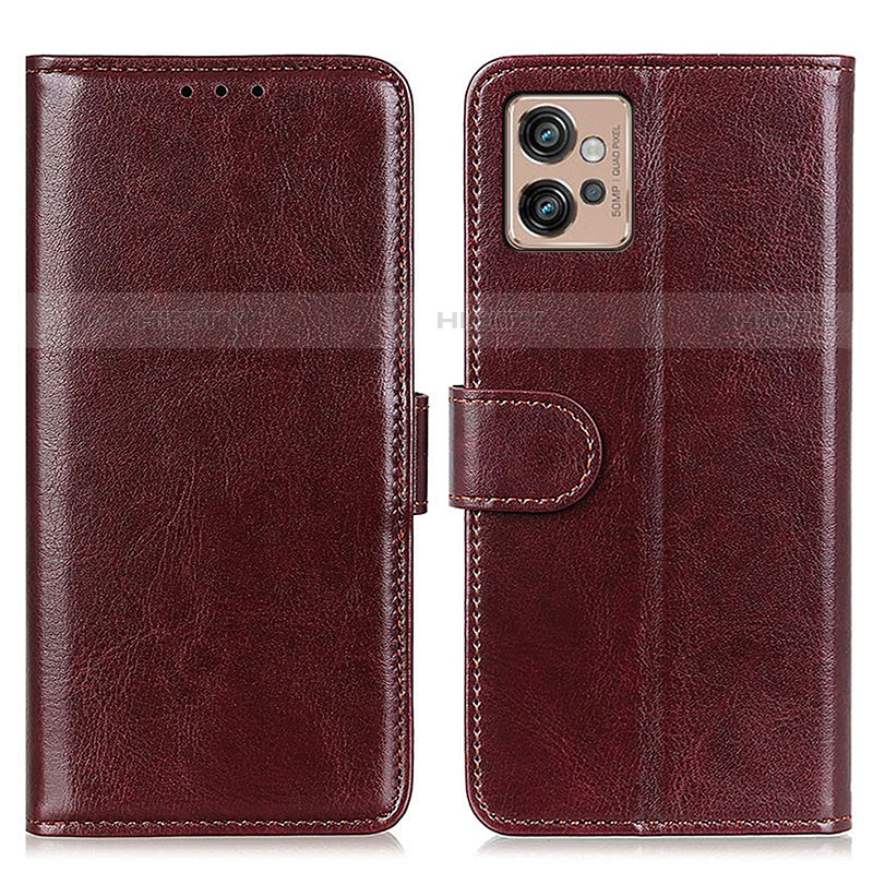 Coque Portefeuille Livre Cuir Etui Clapet M07L pour Motorola Moto G32 Marron Plus