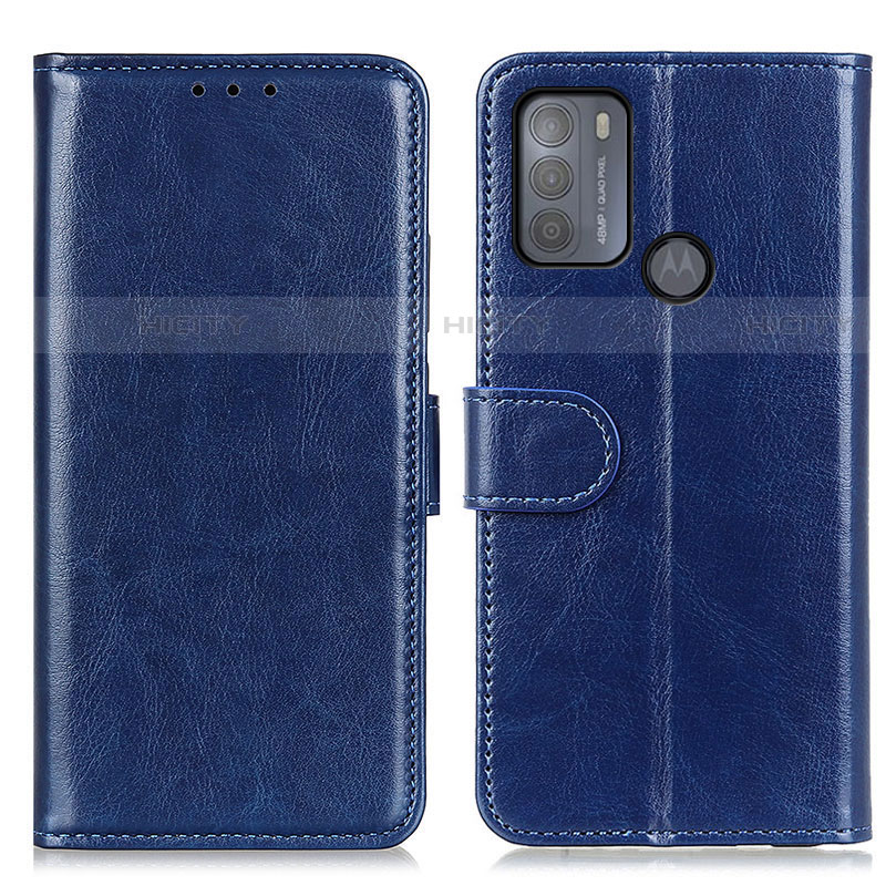 Coque Portefeuille Livre Cuir Etui Clapet M07L pour Motorola Moto G50 Bleu Plus