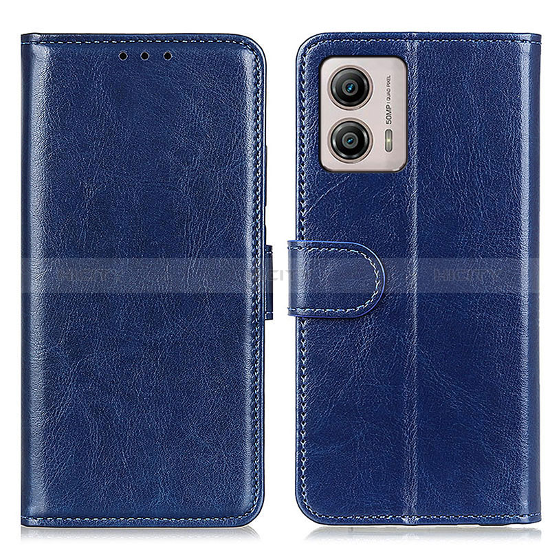 Coque Portefeuille Livre Cuir Etui Clapet M07L pour Motorola Moto G53 5G Bleu Plus