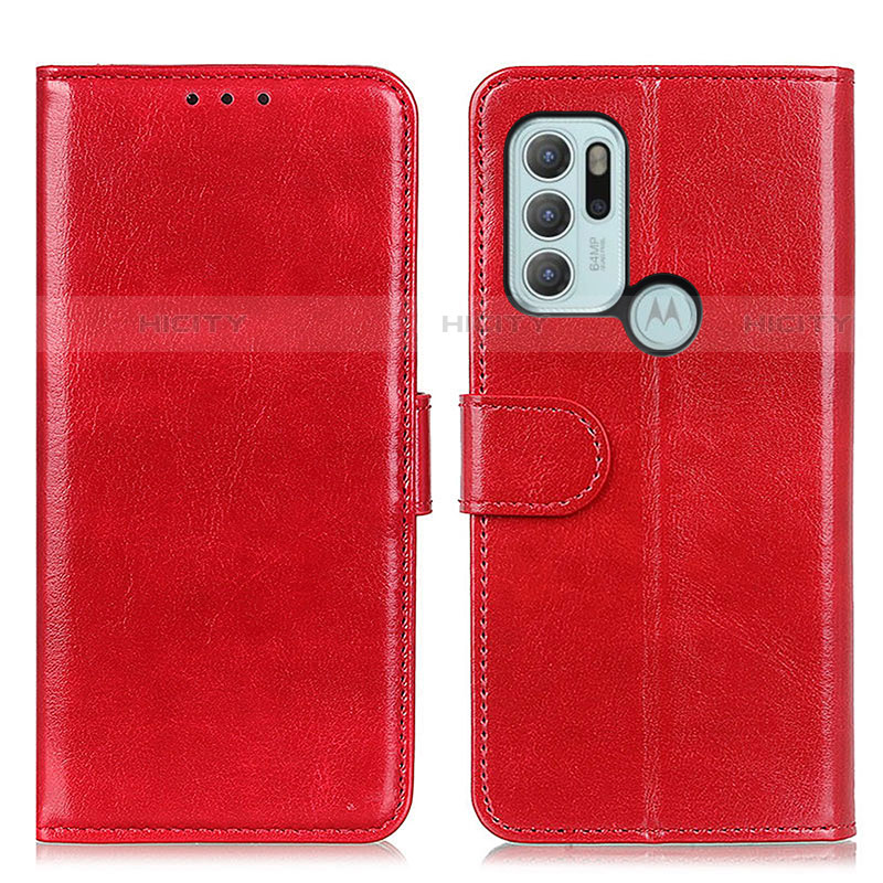 Coque Portefeuille Livre Cuir Etui Clapet M07L pour Motorola Moto G60s Rouge Plus