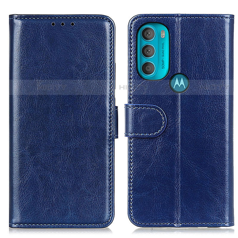 Coque Portefeuille Livre Cuir Etui Clapet M07L pour Motorola Moto G71 5G Bleu Plus