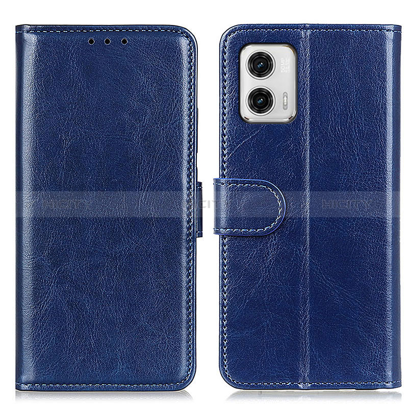 Coque Portefeuille Livre Cuir Etui Clapet M07L pour Motorola Moto G73 5G Bleu Plus