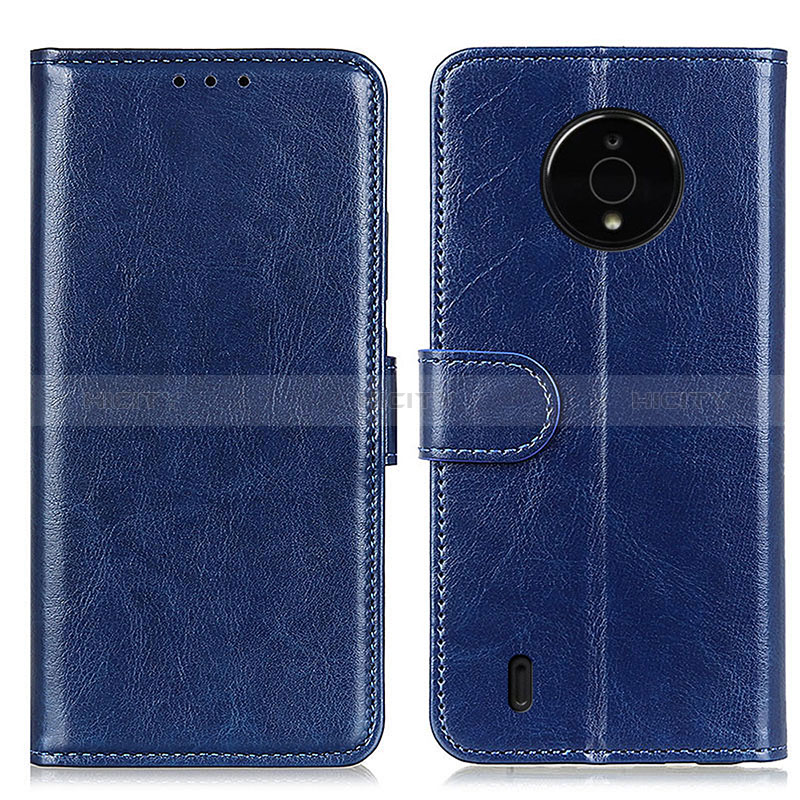 Coque Portefeuille Livre Cuir Etui Clapet M07L pour Nokia C200 Bleu Plus