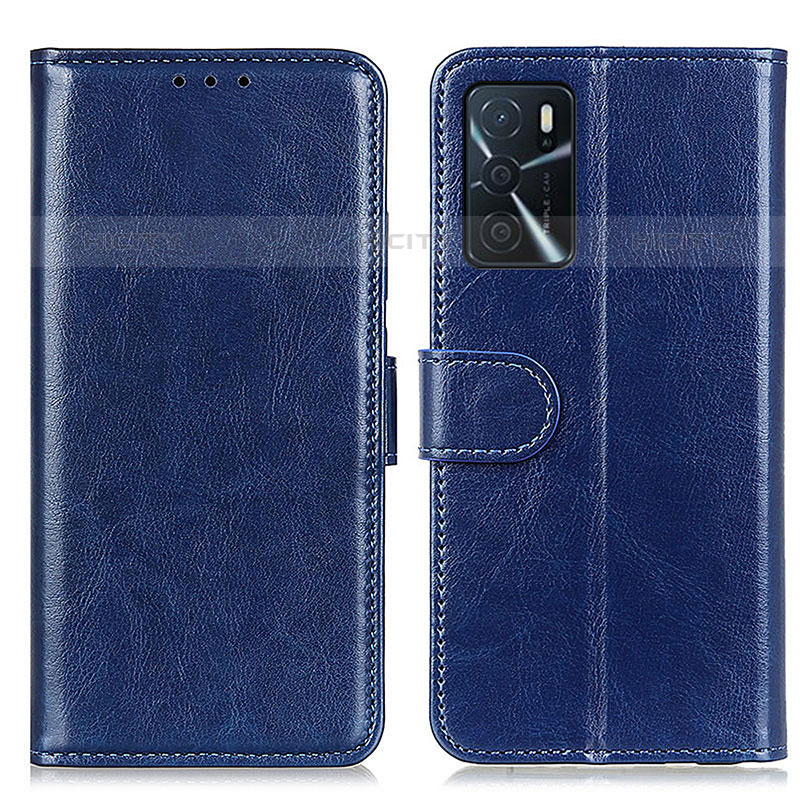 Coque Portefeuille Livre Cuir Etui Clapet M07L pour Oppo A16s Bleu Plus