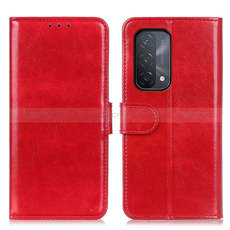 Coque Portefeuille Livre Cuir Etui Clapet M07L pour Oppo A74 5G Rouge Plus