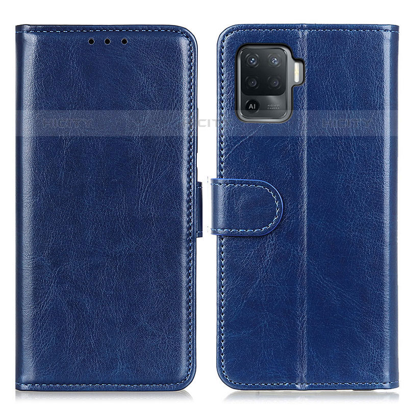 Coque Portefeuille Livre Cuir Etui Clapet M07L pour Oppo Reno5 Lite Bleu Plus