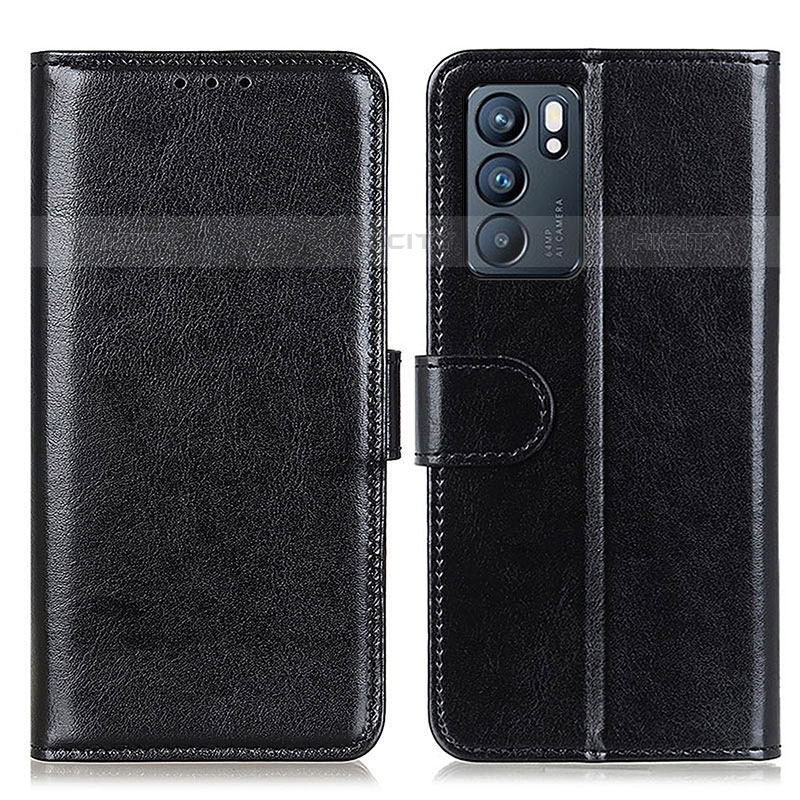 Coque Portefeuille Livre Cuir Etui Clapet M07L pour Oppo Reno6 5G Noir Plus