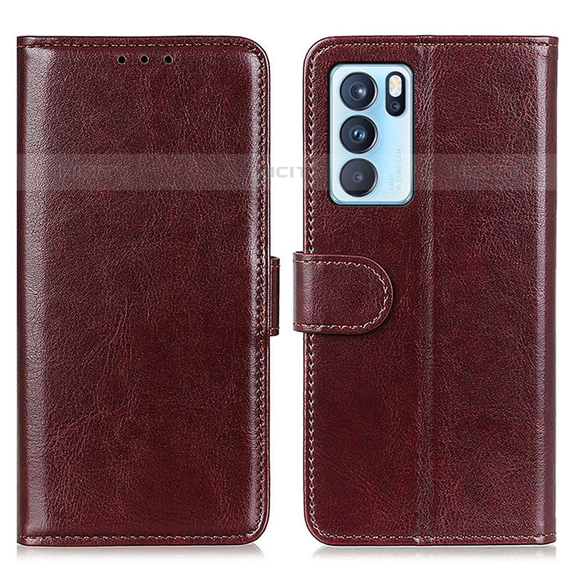 Coque Portefeuille Livre Cuir Etui Clapet M07L pour Oppo Reno6 Pro 5G India Marron Plus