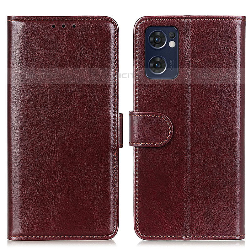 Coque Portefeuille Livre Cuir Etui Clapet M07L pour Oppo Reno7 5G Marron Plus