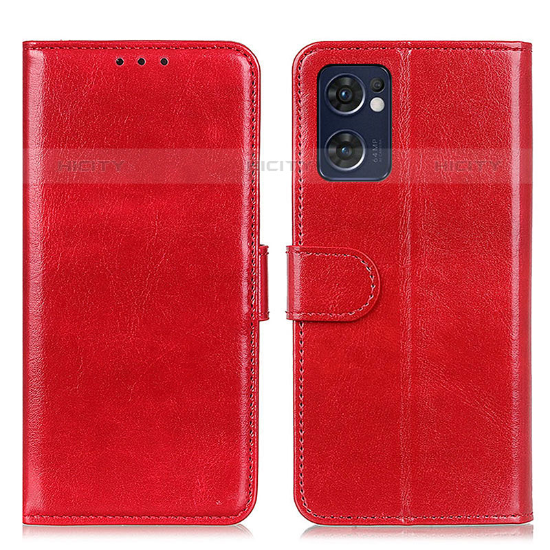 Coque Portefeuille Livre Cuir Etui Clapet M07L pour Oppo Reno7 5G Rouge Plus