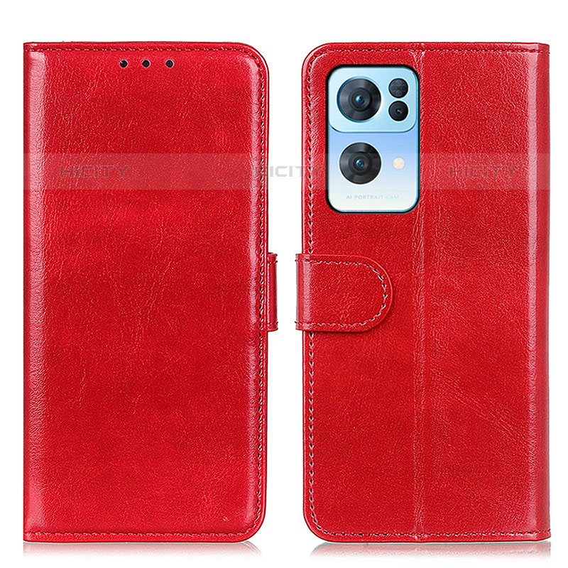 Coque Portefeuille Livre Cuir Etui Clapet M07L pour Oppo Reno7 Pro 5G Rouge Plus