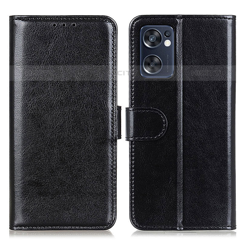 Coque Portefeuille Livre Cuir Etui Clapet M07L pour Oppo Reno7 SE 5G Noir Plus