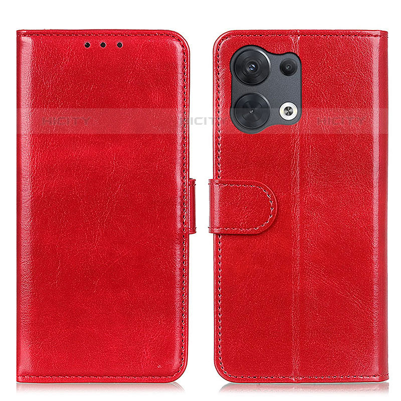 Coque Portefeuille Livre Cuir Etui Clapet M07L pour Oppo Reno9 5G Rouge Plus