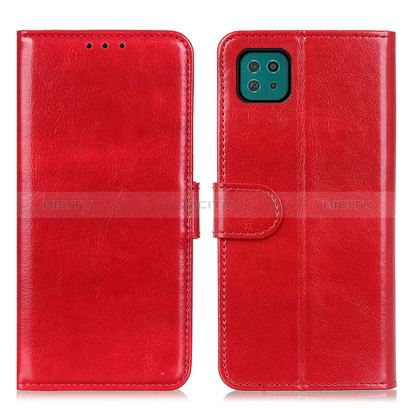 Coque Portefeuille Livre Cuir Etui Clapet M07L pour Samsung Galaxy A22s 5G Rouge Plus
