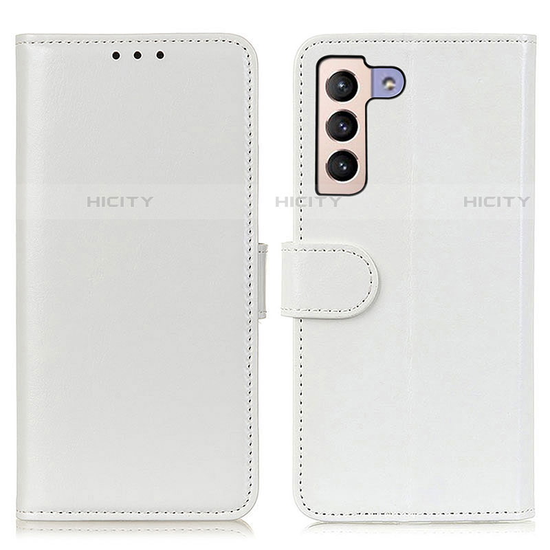 Coque Portefeuille Livre Cuir Etui Clapet M07L pour Samsung Galaxy S21 5G Blanc Plus