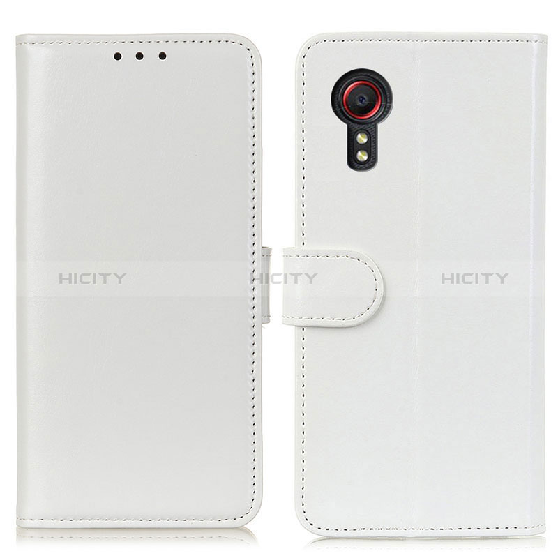 Coque Portefeuille Livre Cuir Etui Clapet M07L pour Samsung Galaxy XCover 5 SM-G525F Blanc Plus