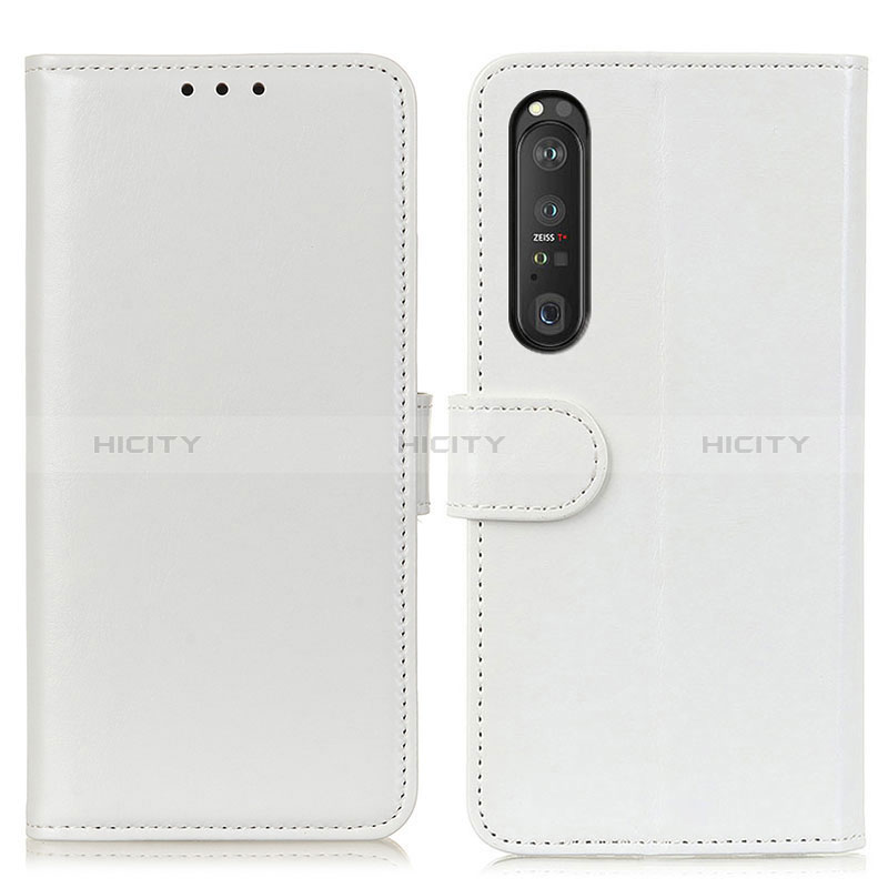 Coque Portefeuille Livre Cuir Etui Clapet M07L pour Sony Xperia 1 III Blanc Plus