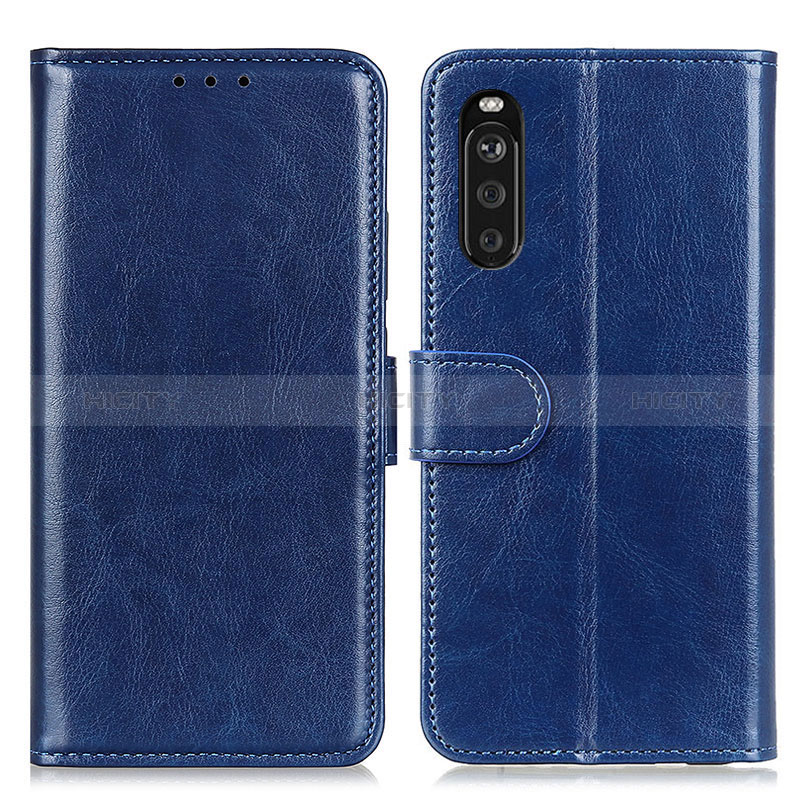 Coque Portefeuille Livre Cuir Etui Clapet M07L pour Sony Xperia 10 III Bleu Plus