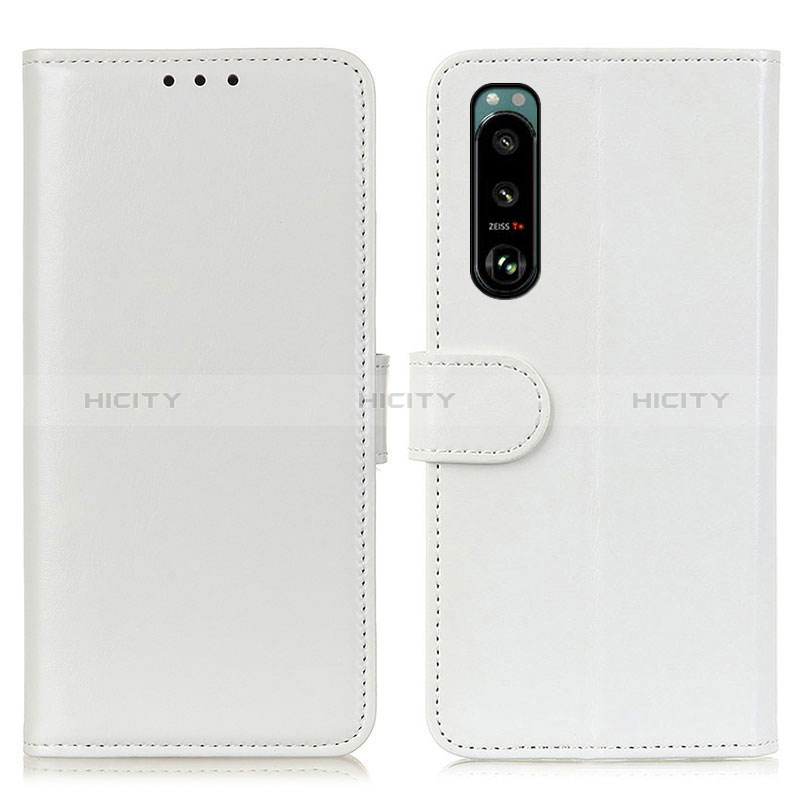 Coque Portefeuille Livre Cuir Etui Clapet M07L pour Sony Xperia 5 III Blanc Plus