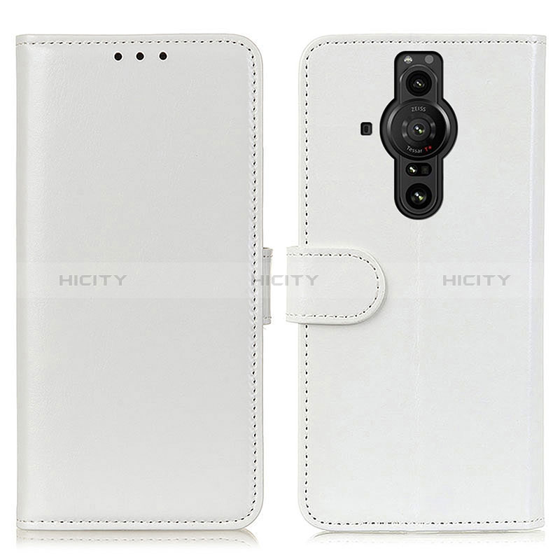 Coque Portefeuille Livre Cuir Etui Clapet M07L pour Sony Xperia PRO-I Blanc Plus