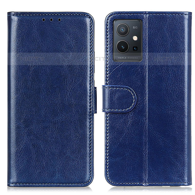 Coque Portefeuille Livre Cuir Etui Clapet M07L pour Vivo iQOO Z6 5G Bleu Plus