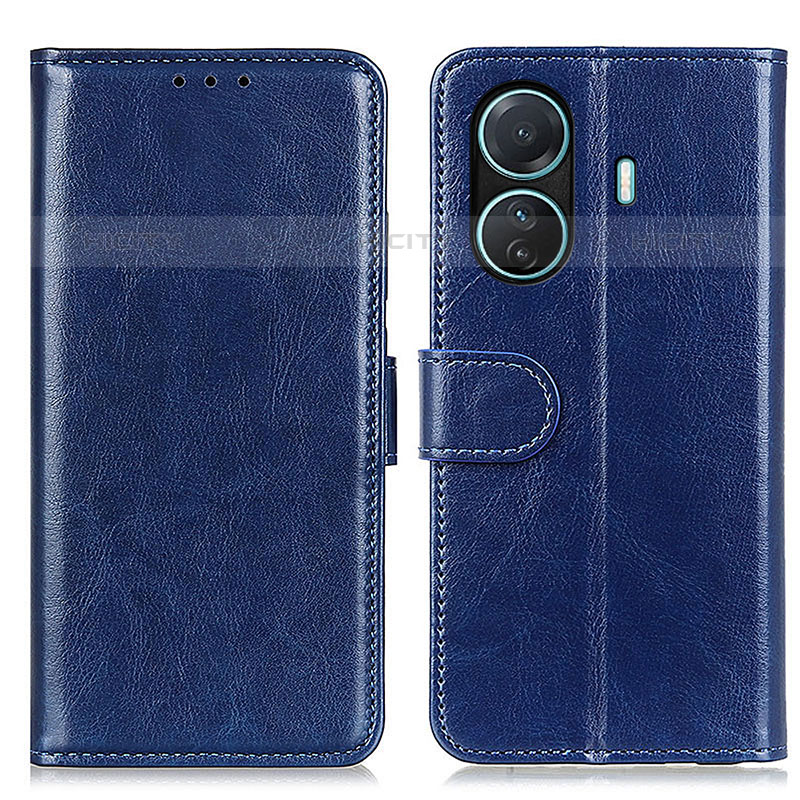 Coque Portefeuille Livre Cuir Etui Clapet M07L pour Vivo iQOO Z6 Pro 5G Bleu Plus