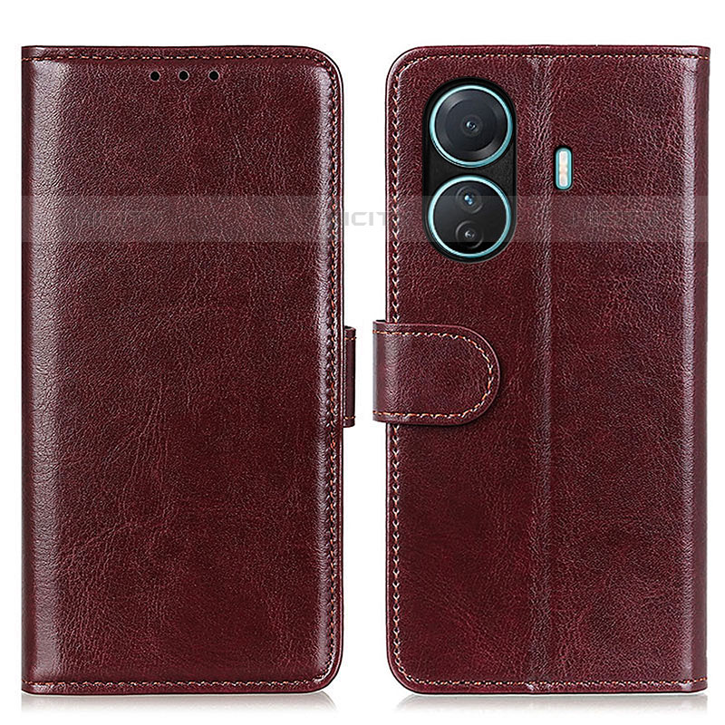 Coque Portefeuille Livre Cuir Etui Clapet M07L pour Vivo iQOO Z6 Pro 5G Marron Plus