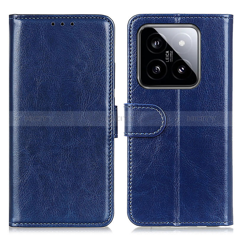 Coque Portefeuille Livre Cuir Etui Clapet M07L pour Xiaomi Mi 14 Pro 5G Bleu Plus