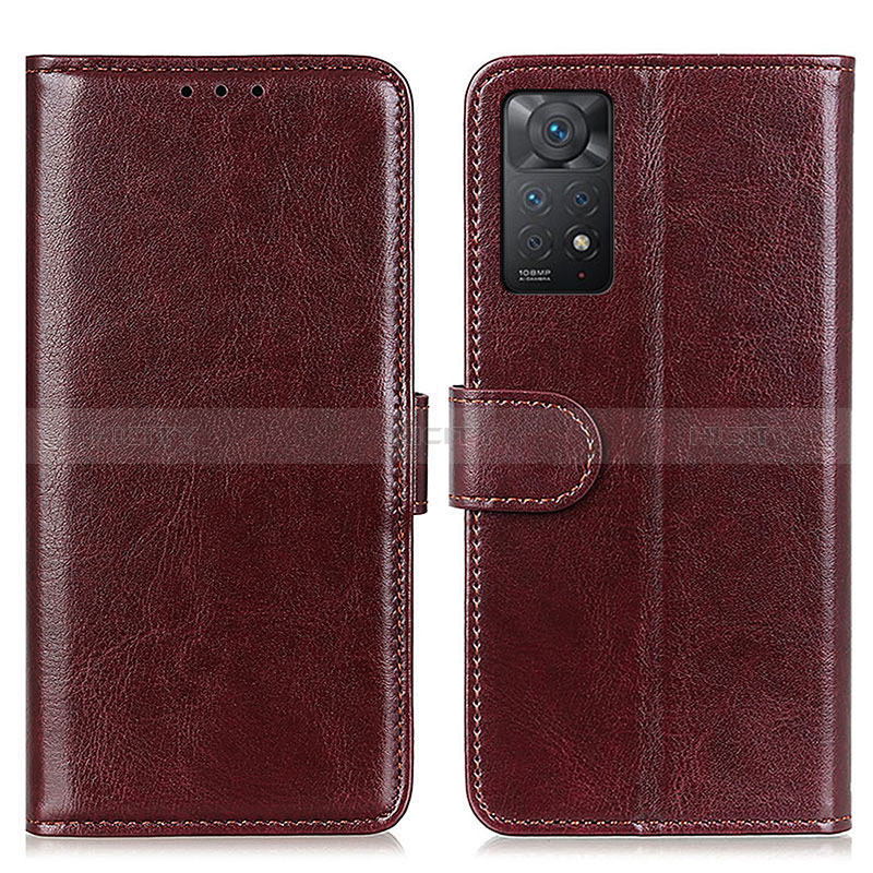 Coque Portefeuille Livre Cuir Etui Clapet M07L pour Xiaomi Redmi Note 11 Pro 4G Marron Plus