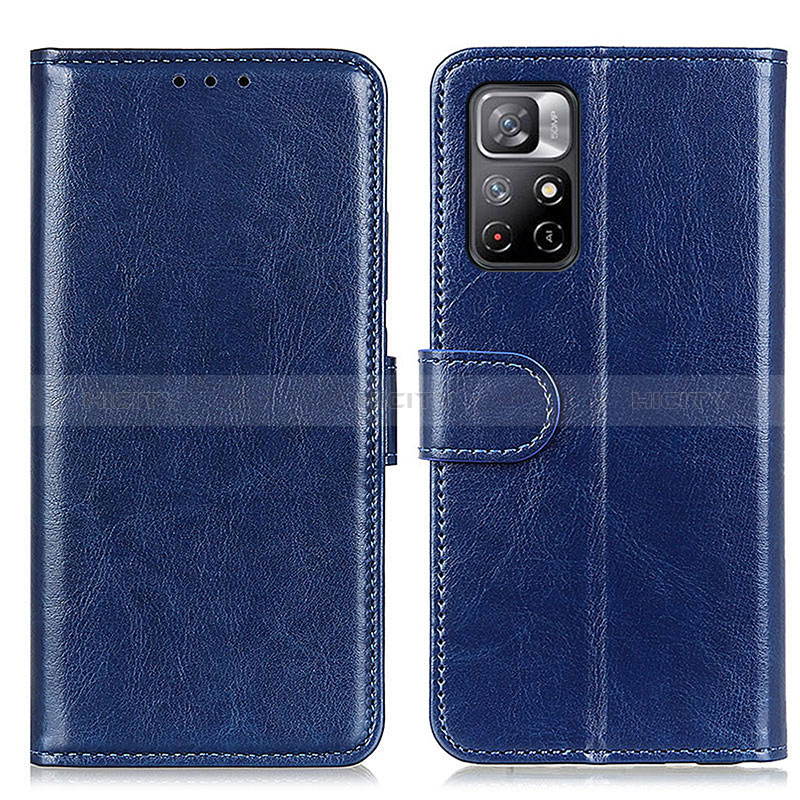 Coque Portefeuille Livre Cuir Etui Clapet M07L pour Xiaomi Redmi Note 11T 5G Bleu Plus