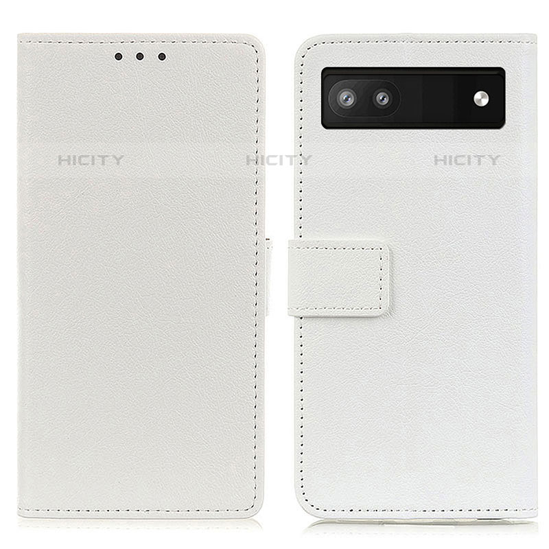 Coque Portefeuille Livre Cuir Etui Clapet M08L pour Google Pixel 6a 5G Blanc Plus