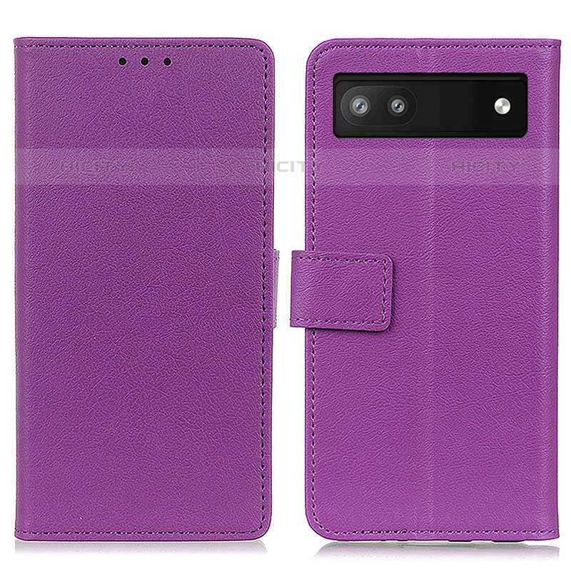 Coque Portefeuille Livre Cuir Etui Clapet M08L pour Google Pixel 6a 5G Violet Plus