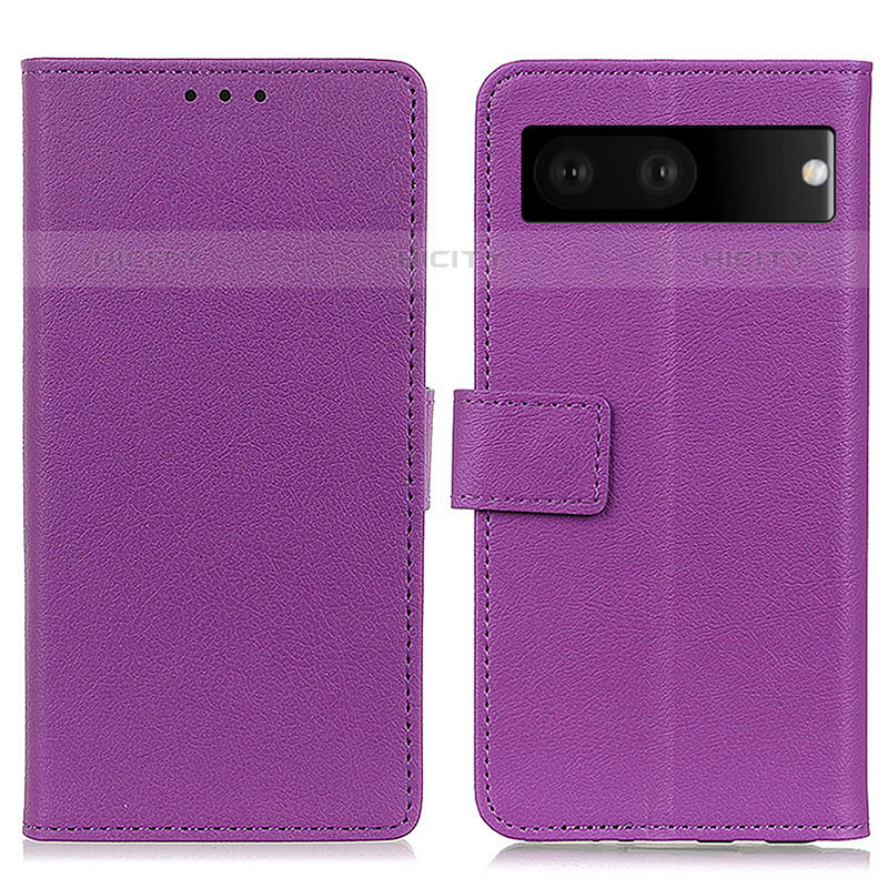 Coque Portefeuille Livre Cuir Etui Clapet M08L pour Google Pixel 7 5G Violet Plus