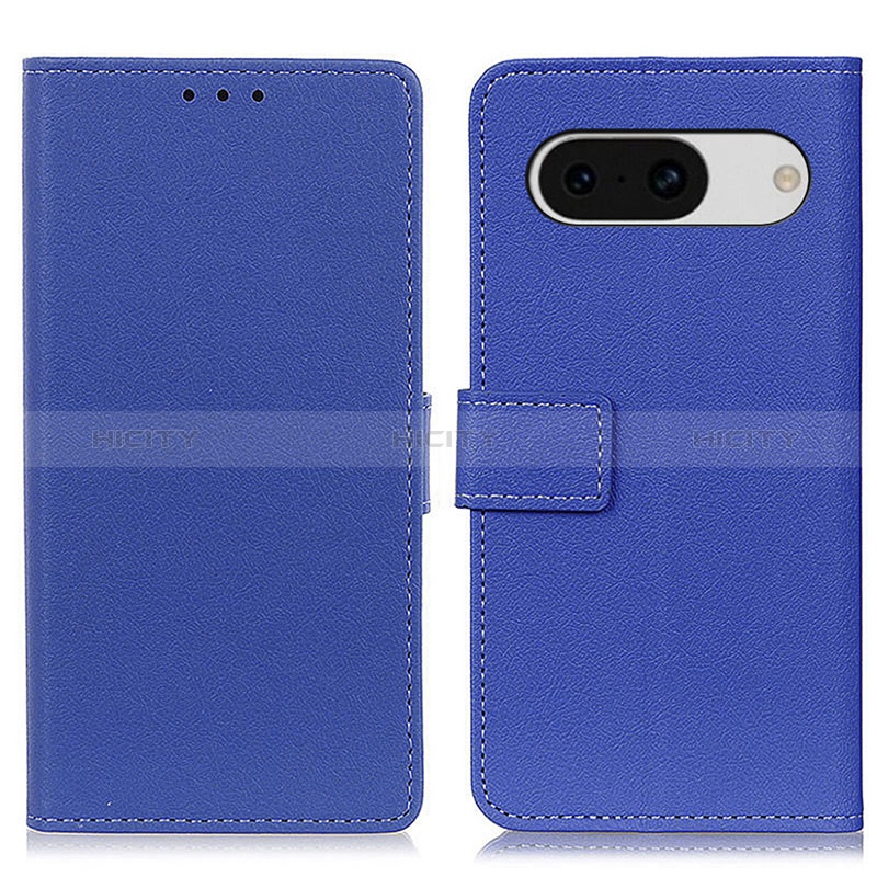 Coque Portefeuille Livre Cuir Etui Clapet M08L pour Google Pixel 8a 5G Bleu Plus