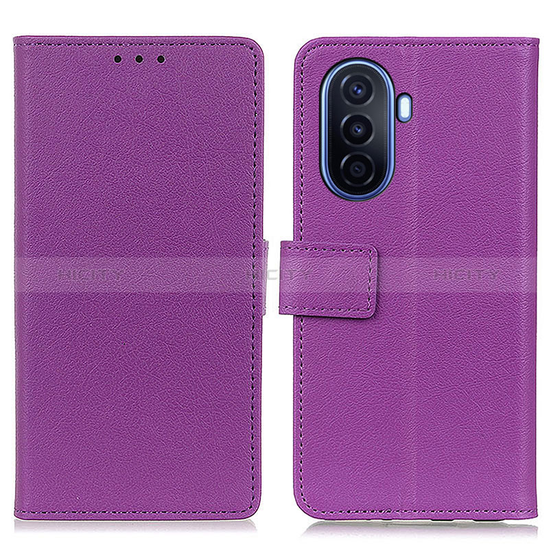 Coque Portefeuille Livre Cuir Etui Clapet M08L pour Huawei Nova Y70 Violet Plus