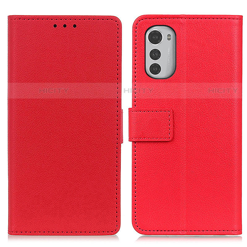 Coque Portefeuille Livre Cuir Etui Clapet M08L pour Motorola Moto E32 Rouge Plus