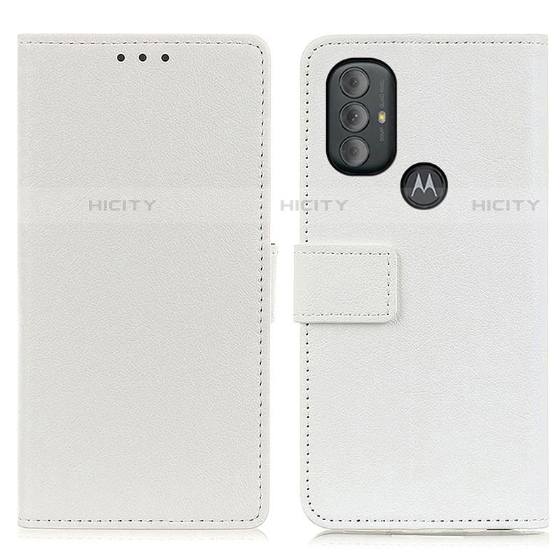 Coque Portefeuille Livre Cuir Etui Clapet M08L pour Motorola Moto G Play (2023) Blanc Plus