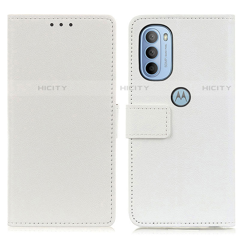 Coque Portefeuille Livre Cuir Etui Clapet M08L pour Motorola Moto G31 Blanc Plus