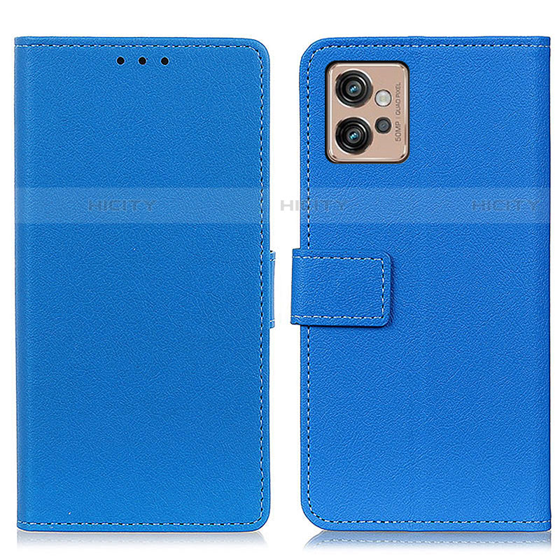 Coque Portefeuille Livre Cuir Etui Clapet M08L pour Motorola Moto G32 Bleu Plus