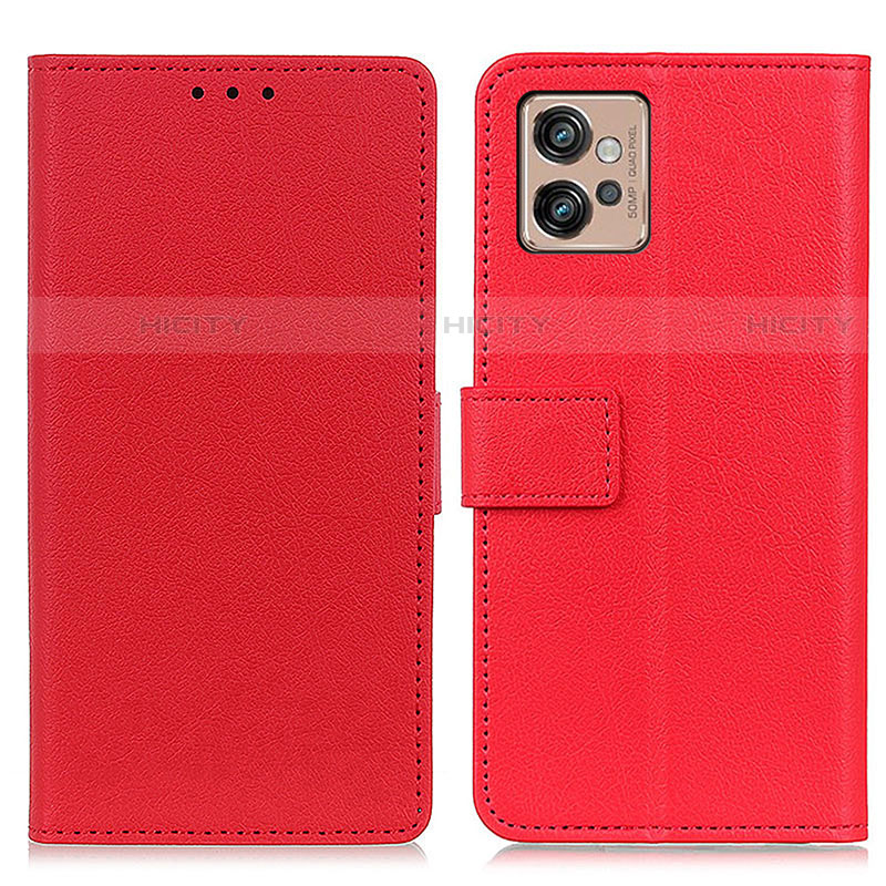 Coque Portefeuille Livre Cuir Etui Clapet M08L pour Motorola Moto G32 Rouge Plus