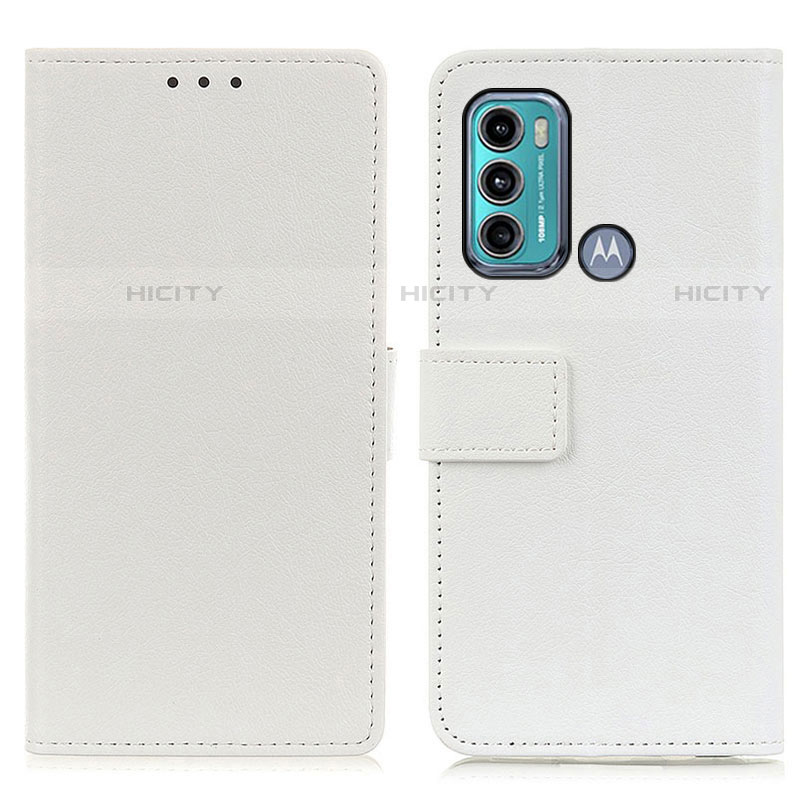 Coque Portefeuille Livre Cuir Etui Clapet M08L pour Motorola Moto G40 Fusion Blanc Plus