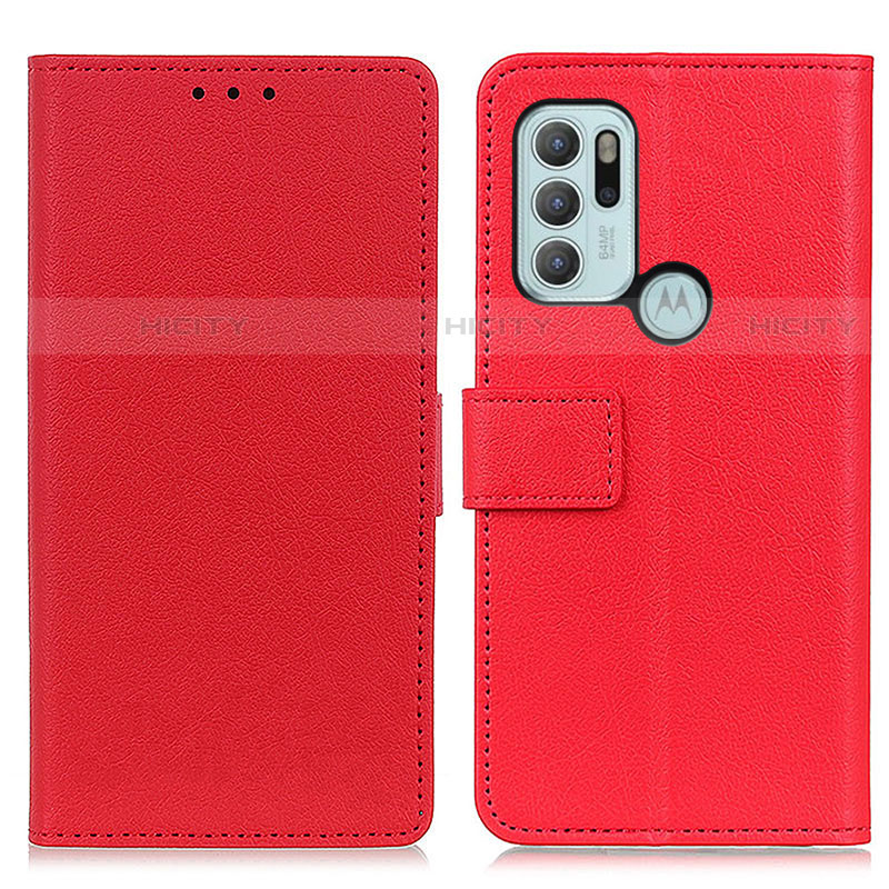 Coque Portefeuille Livre Cuir Etui Clapet M08L pour Motorola Moto G60s Rouge Plus