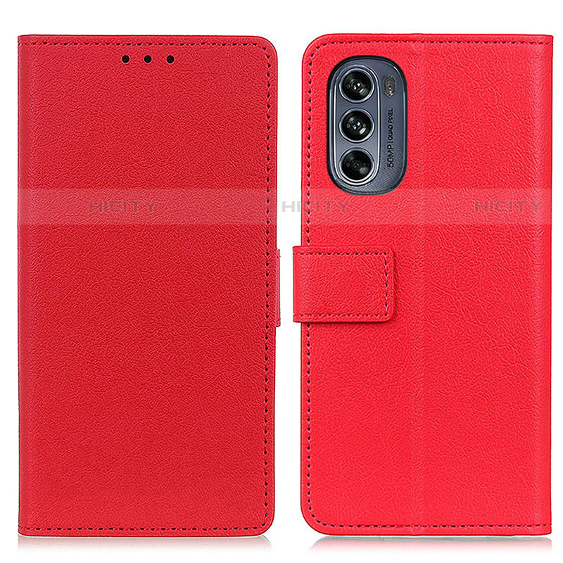 Coque Portefeuille Livre Cuir Etui Clapet M08L pour Motorola Moto G62 5G Rouge Plus