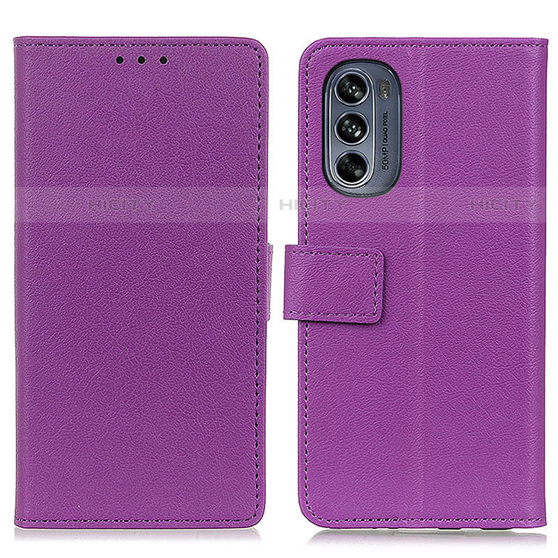 Coque Portefeuille Livre Cuir Etui Clapet M08L pour Motorola Moto G62 5G Violet Plus