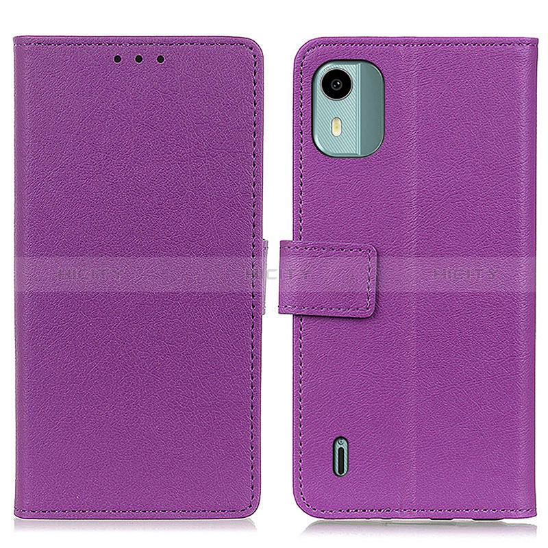 Coque Portefeuille Livre Cuir Etui Clapet M08L pour Nokia C12 Plus Violet Plus