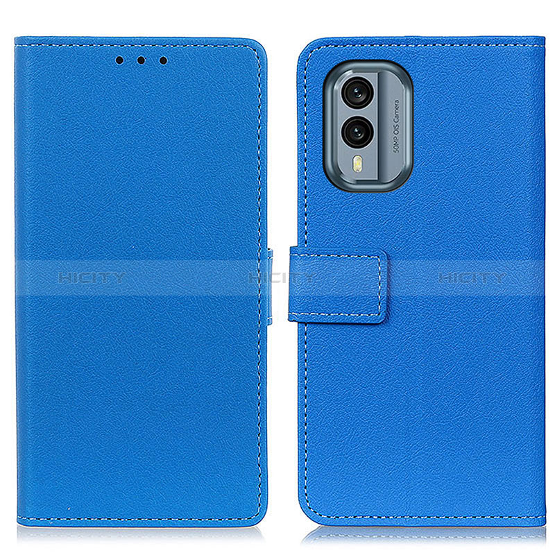 Coque Portefeuille Livre Cuir Etui Clapet M08L pour Nokia X30 5G Bleu Plus