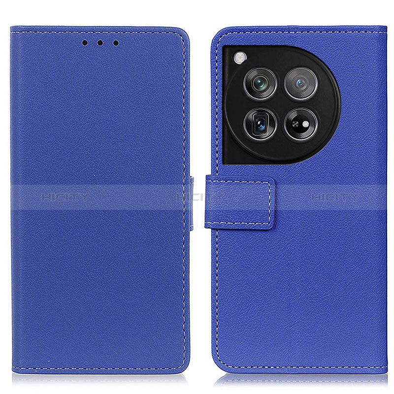 Coque Portefeuille Livre Cuir Etui Clapet M08L pour OnePlus 12R 5G Bleu Plus